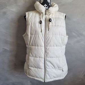 Calvin Klein Cream Women's Puffer Vest Sleeveless Size L